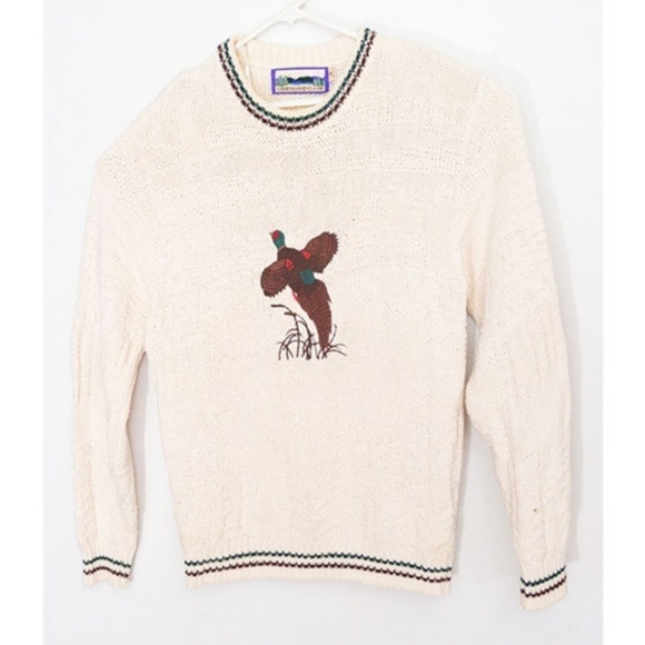 Shenandoah Other - Shenandoah Mens Knit Sweater Sz M Pheasant Cream